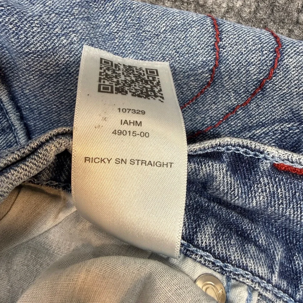 True Religion Ricky Mens 38x33 Relaxed Straight Jeans Horseshoe Denim Y2K